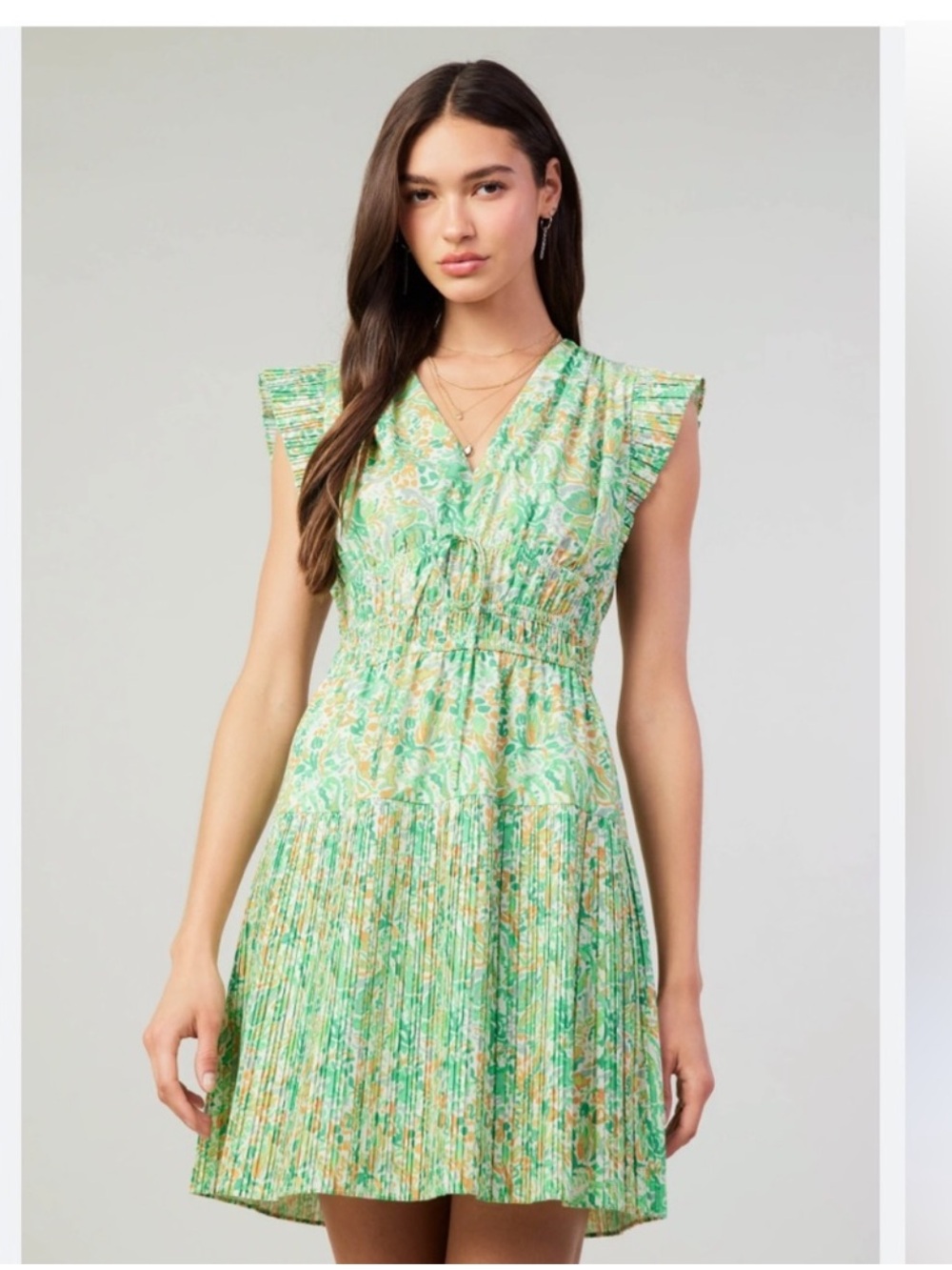 Merci Floral Garden Sage Dress